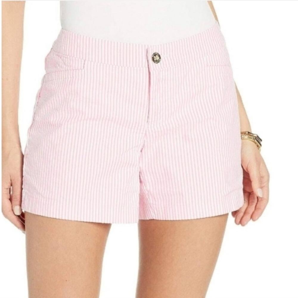 Lilly Pulitzer Seersucker Kelly Tropics Hot Pink & White Preppy Cottage Shorts